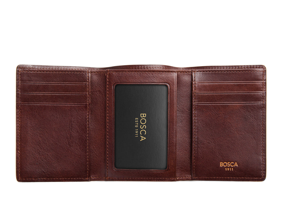 Bosca Double I.D. Trifold Dolce Dark Brown