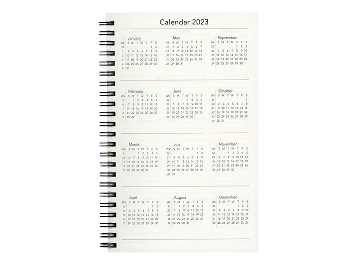 Bosca Spiral Calendar Refill for Address Book / Weekly Minder - 2027 Cream