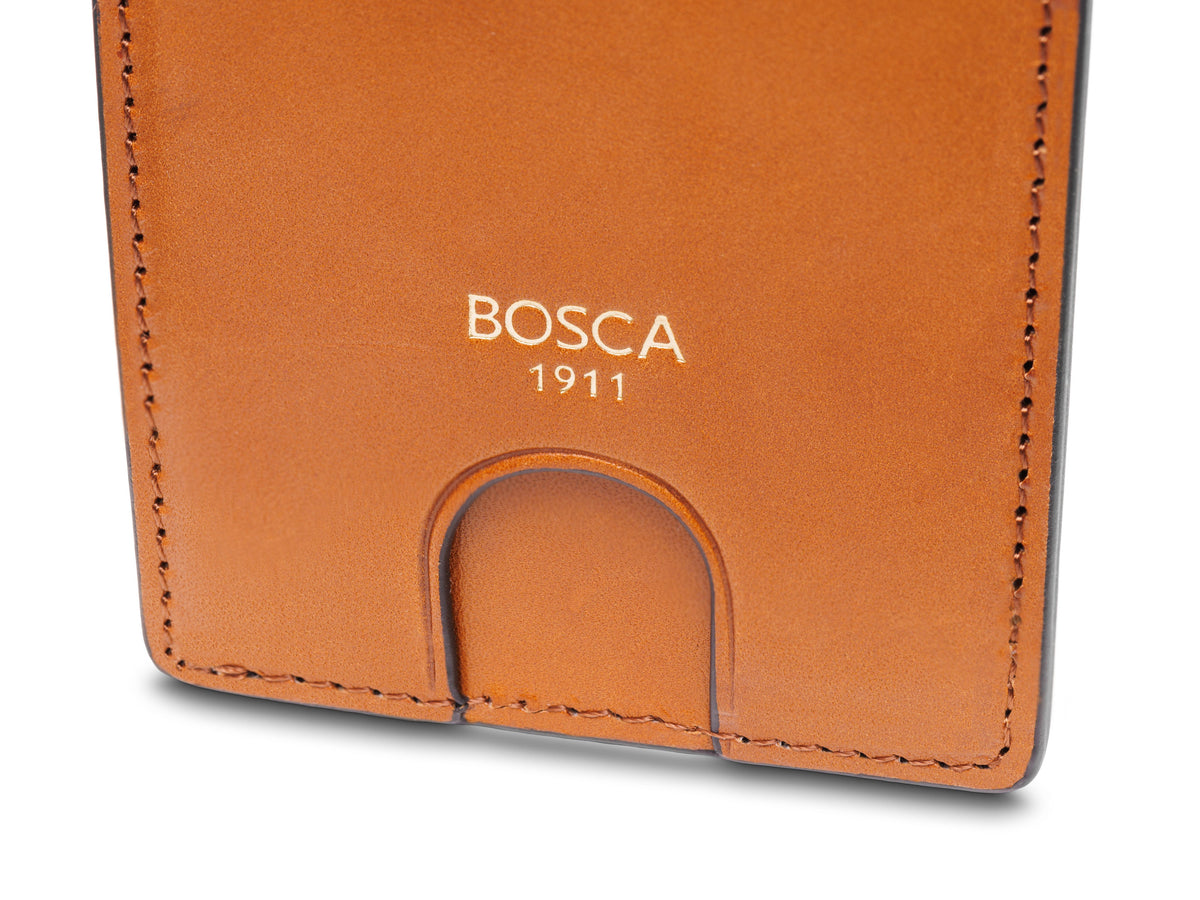Bosca Slim Card Case Saddle