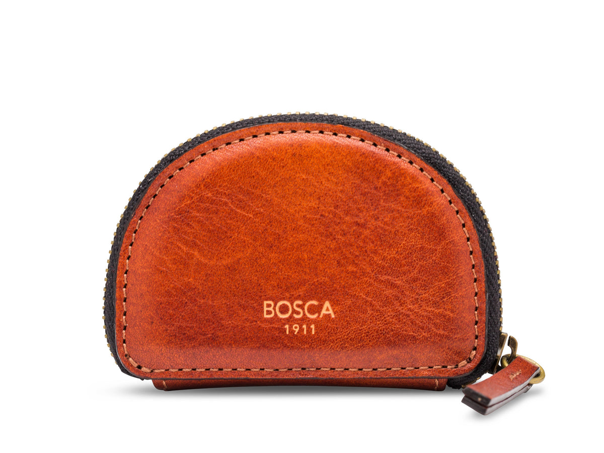 Bosca Coin Purse Key Fob Amber