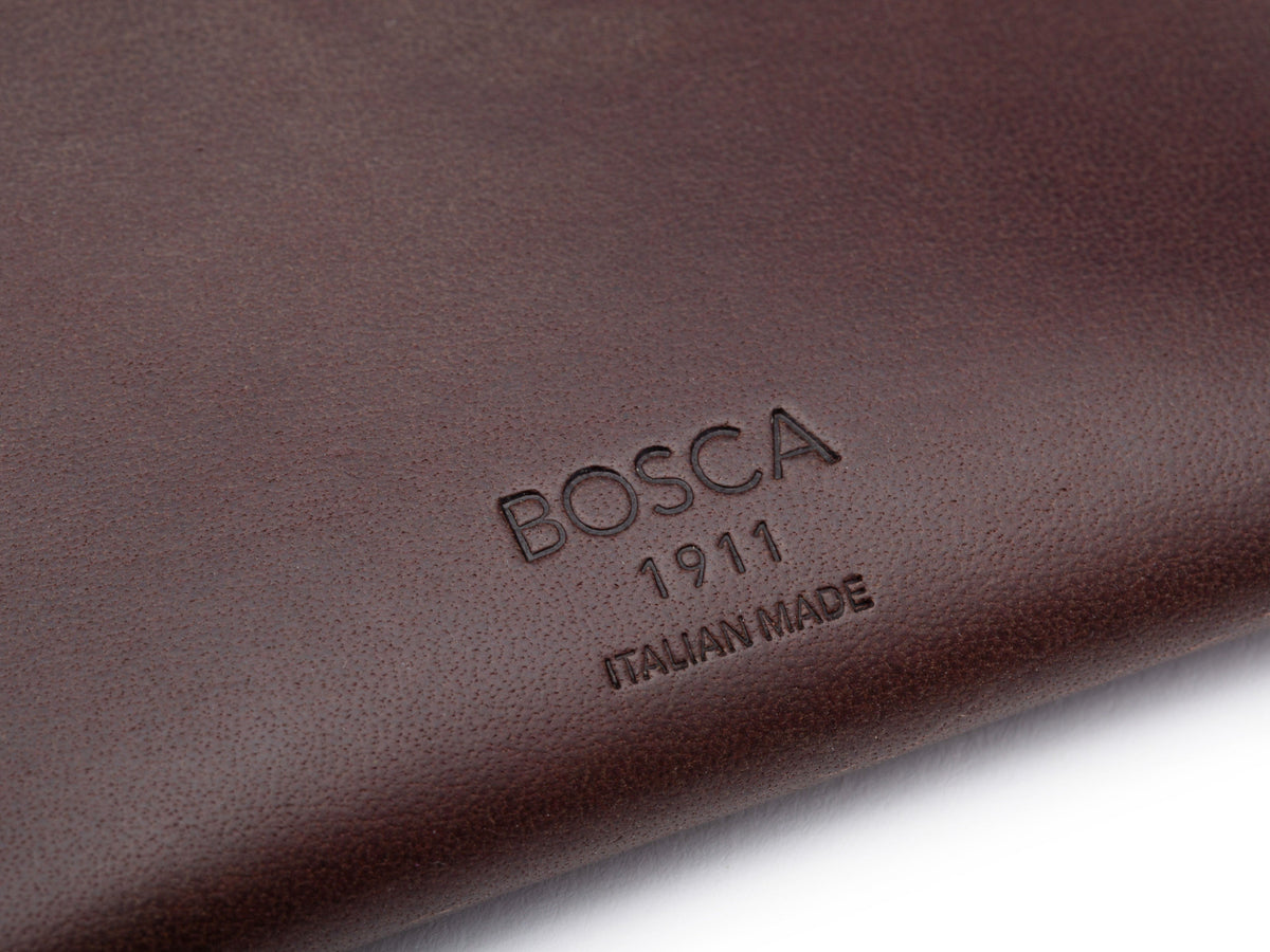 Bosca Tuck Tab Card Case Dark Brown