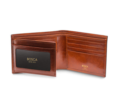 Bosca Old Leather Italia Bifold With Card / I.D. Flap Amber