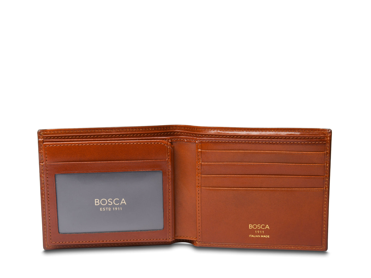 Bosca Old Leather Italia Euro Size Deluxe Executive Wallet - RFID Amber