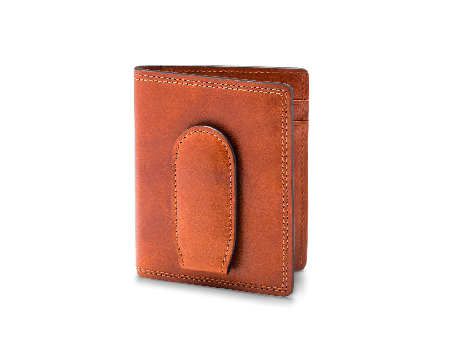 Bosca Dolce Deluxe Front Pocket Wallet w/ Magnetic Clip Amber