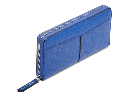 Bosca Italia 8" Accordion Zip Wallet Blue