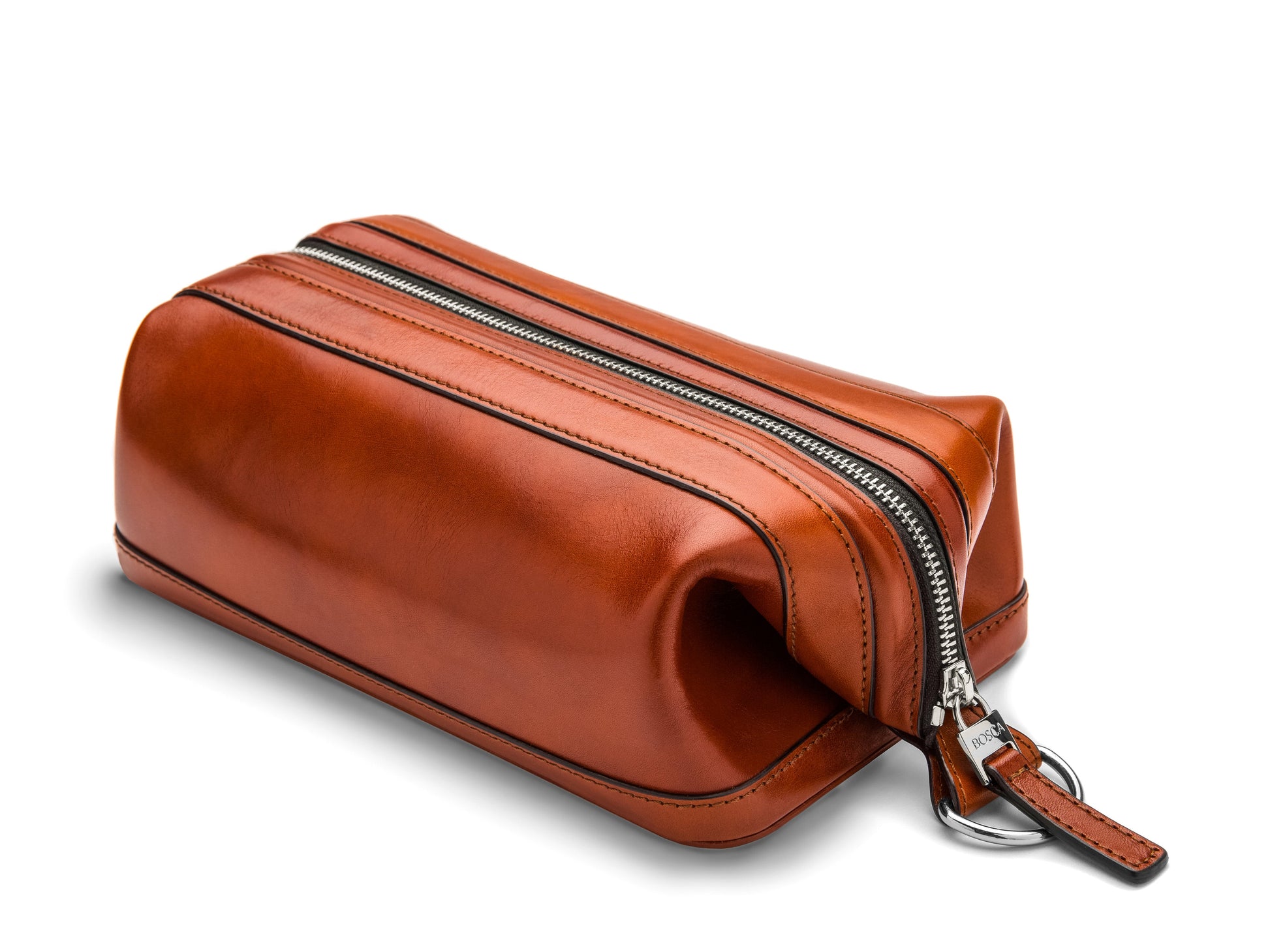 Bosca Old Leather 10" Zipper Utilikit Amber