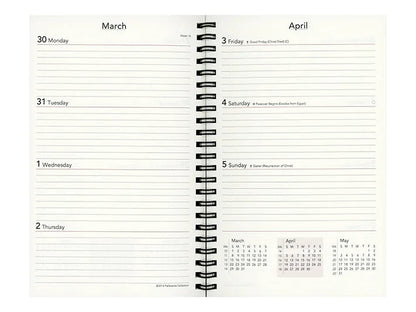 Bosca Spiral Calendar Refill for Address Book / Weekly Minder - 2027 Cream