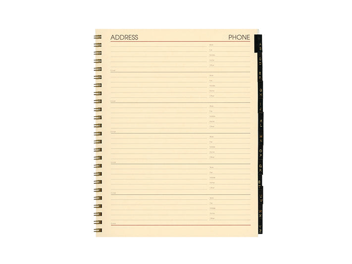 Bosca Address Book Refill 6.75 x 8.75 Red