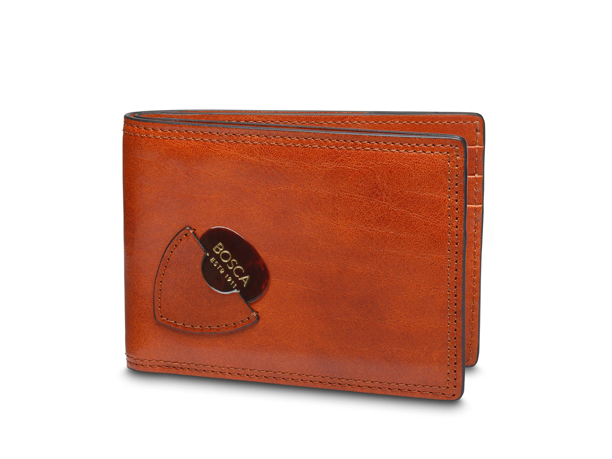 Bosca Italia Small Guitar Pick Wallet Amber
