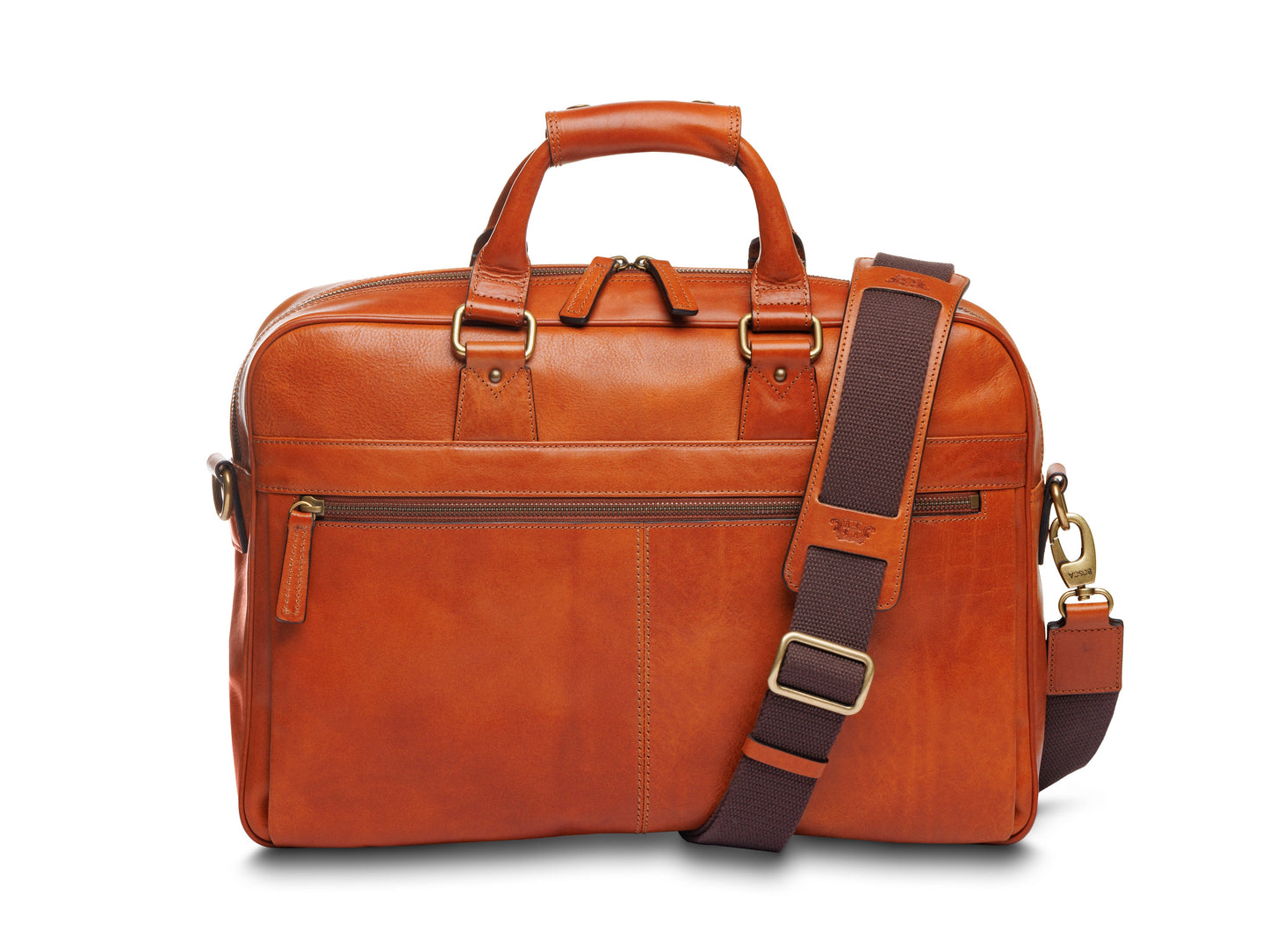 Bosca Italia Single Gusset Stringer Bag  Amber