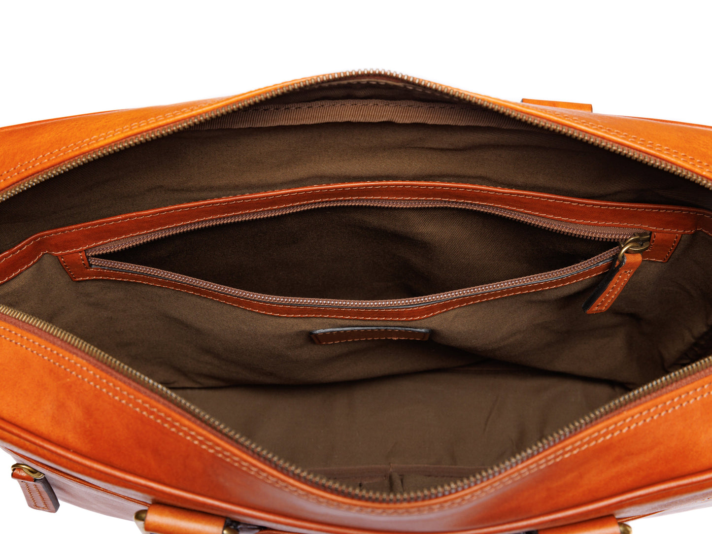 Bosca Italia Single Gusset Stringer Bag  Amber