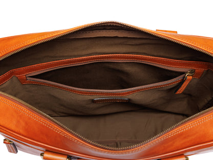 Bosca Italia Single Gusset Stringer Bag  Amber