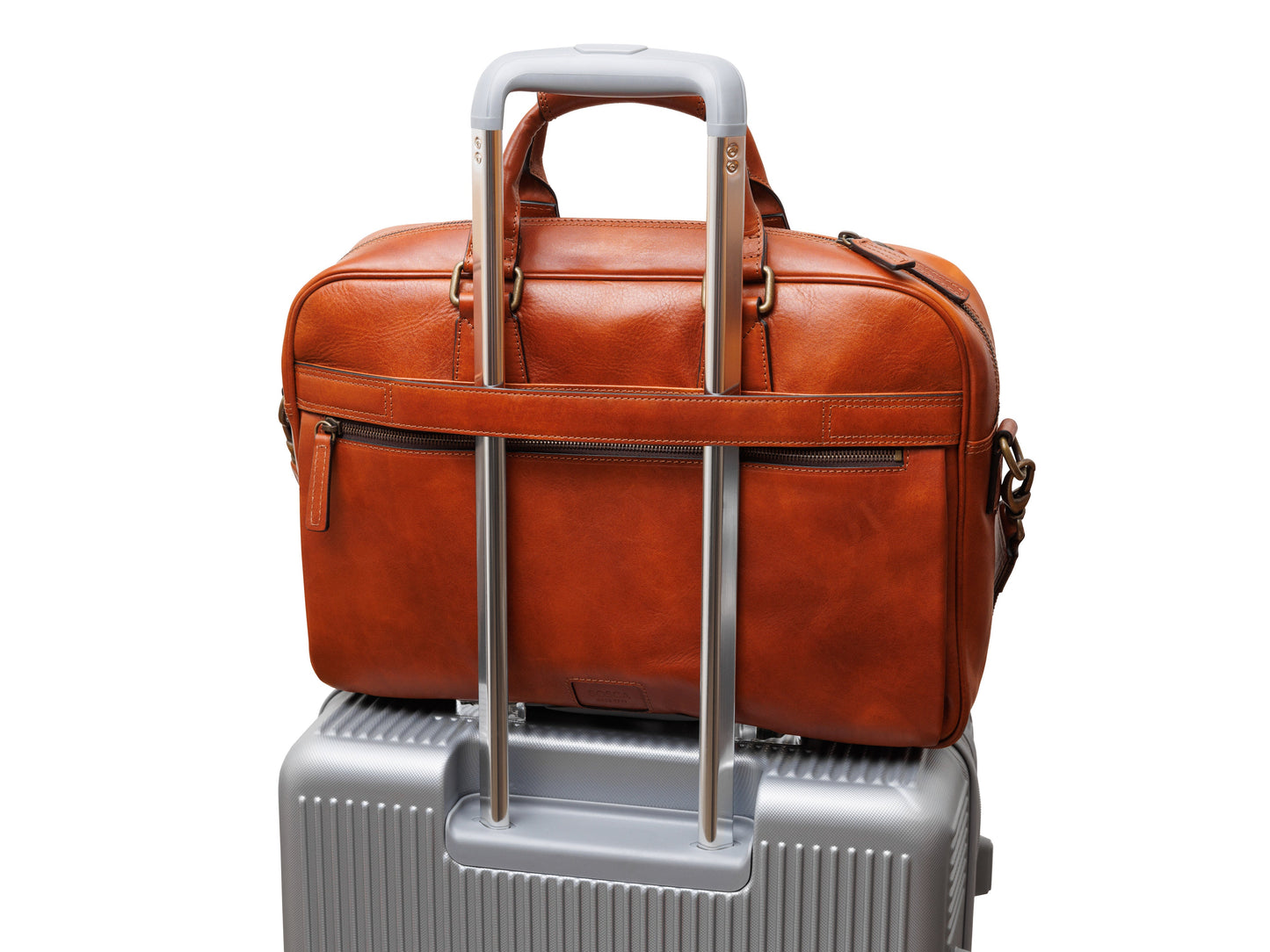Bosca Italia Single Gusset Stringer Bag  Amber