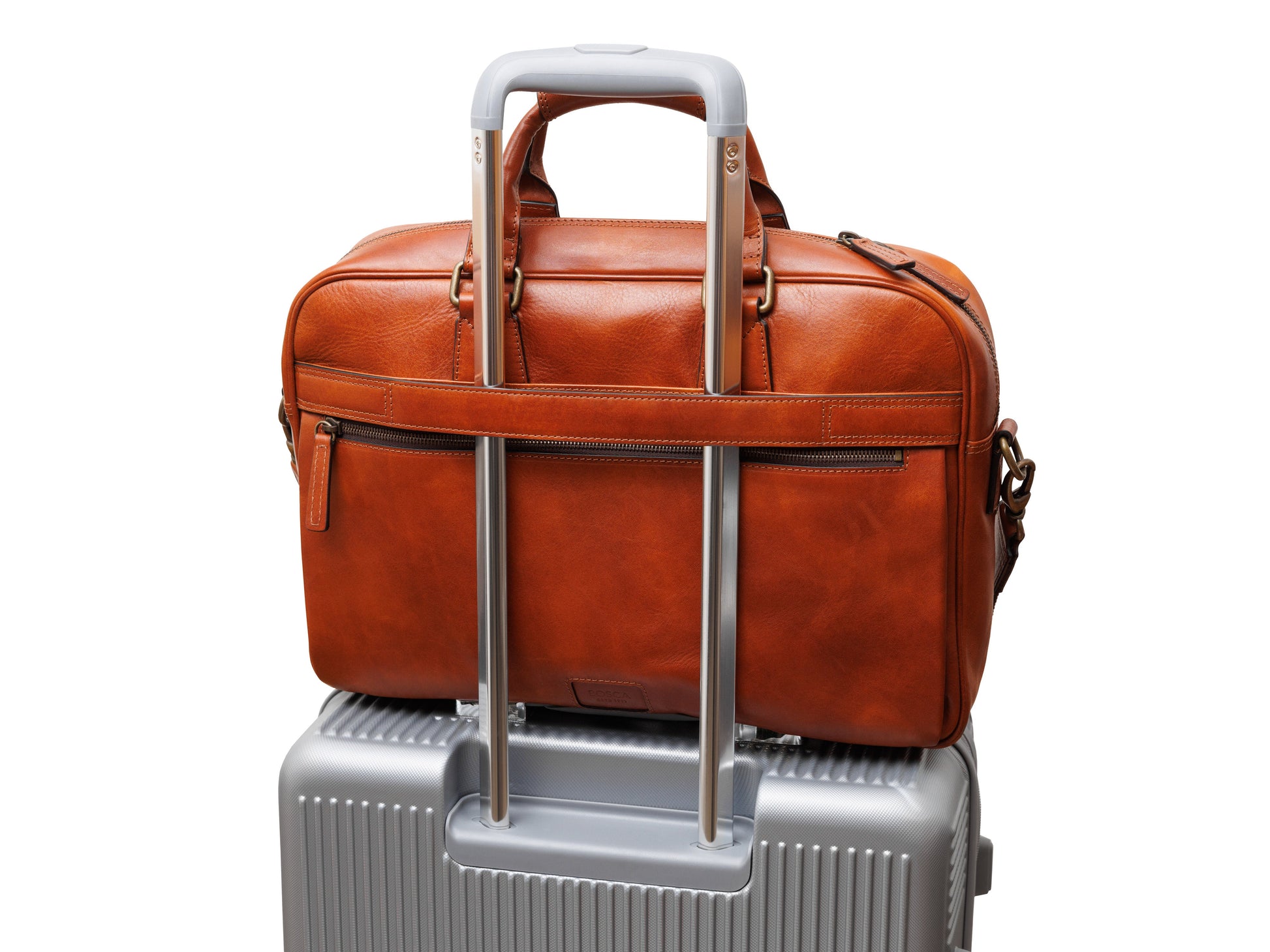 Bosca Italia Single Gusset Stringer Bag  Amber