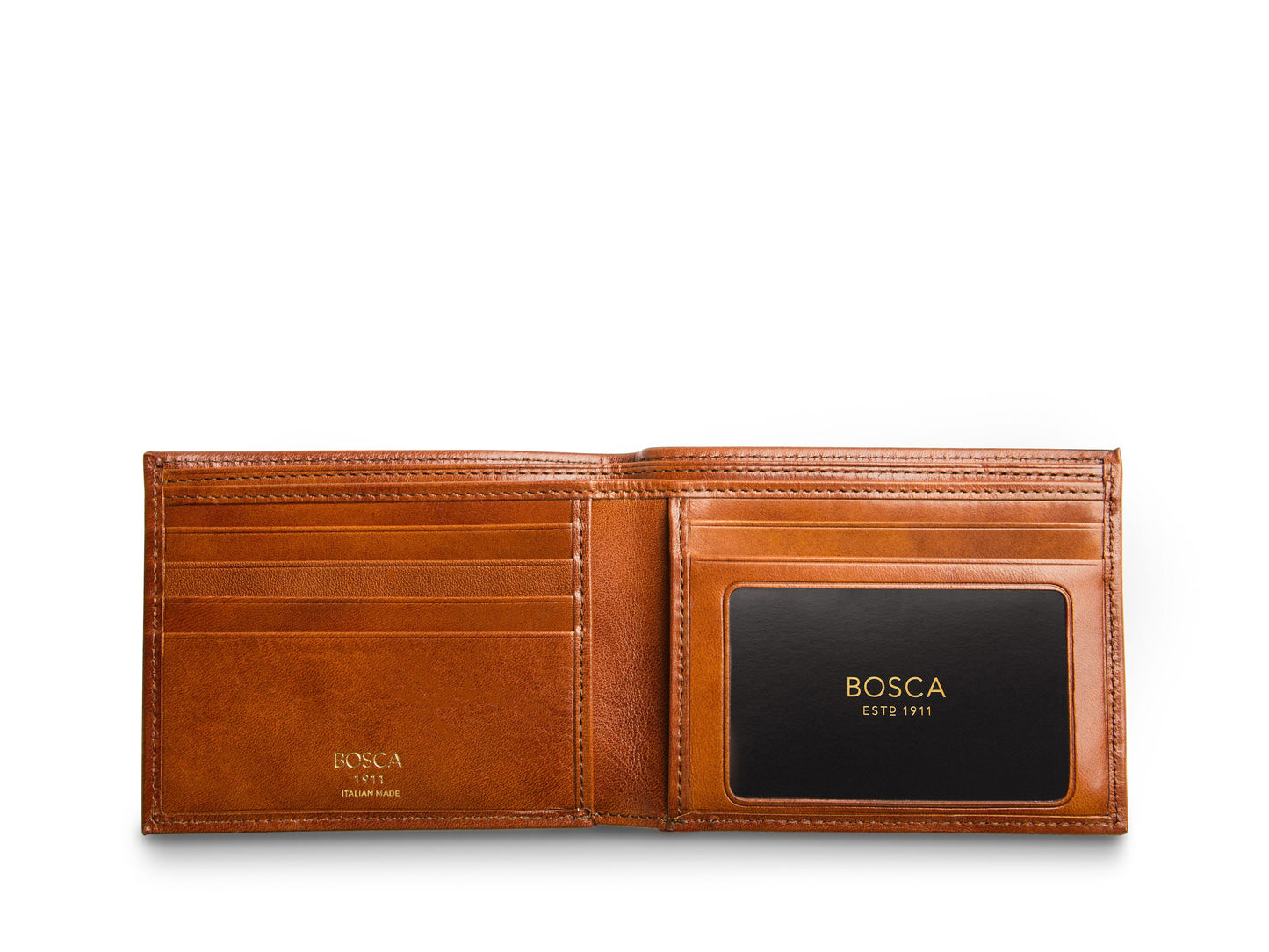 Bosca Old Leather Italia Executive I.D. Wallet Amber