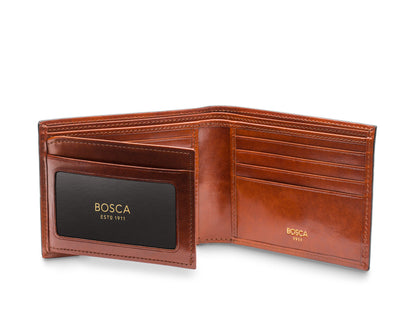 Bosca Old Leather Bifold With Card / I.D. Flap Amber