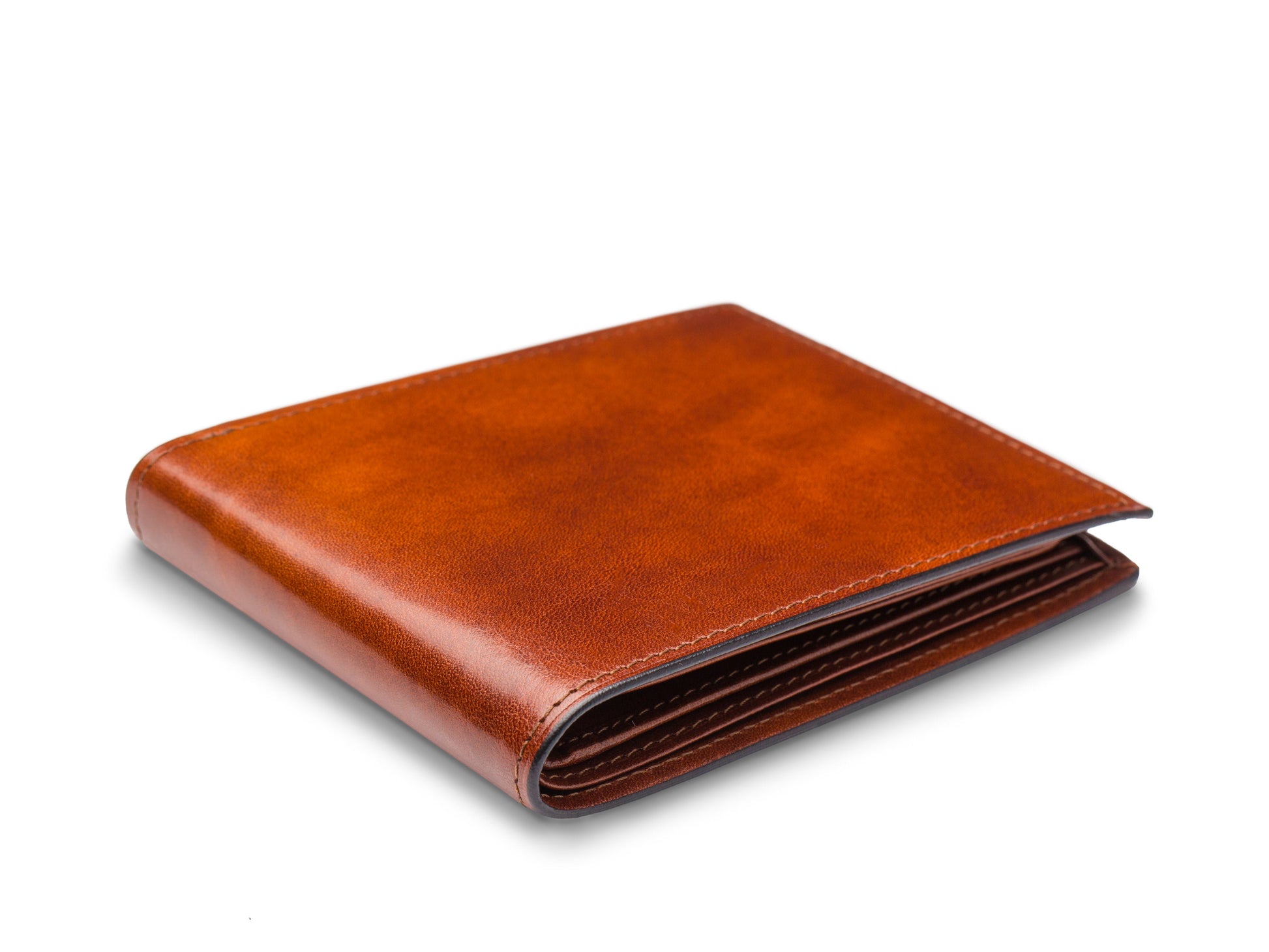 Bosca Old Leather Bifold With Card / I.D. Flap Amber