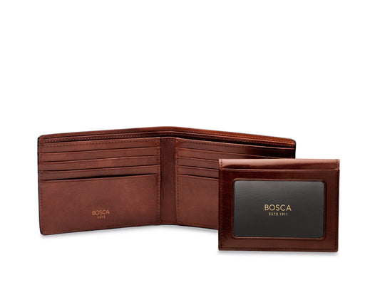 Bosca Dolce Credit Wallet w/I.D. Passcase Dark Brown