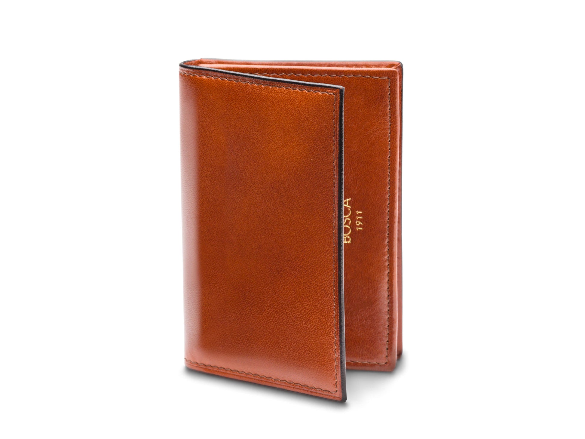 Bosca Old Leather Full Gusset, 2 Pkt Card Case W/ I.D. Cognac