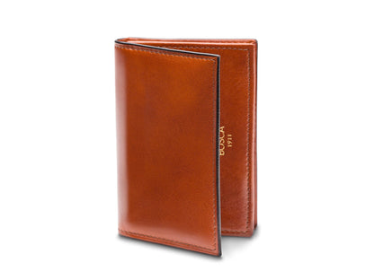 Bosca Old Leather Full Gusset, 2 Pkt Card Case W/ I.D. Cognac