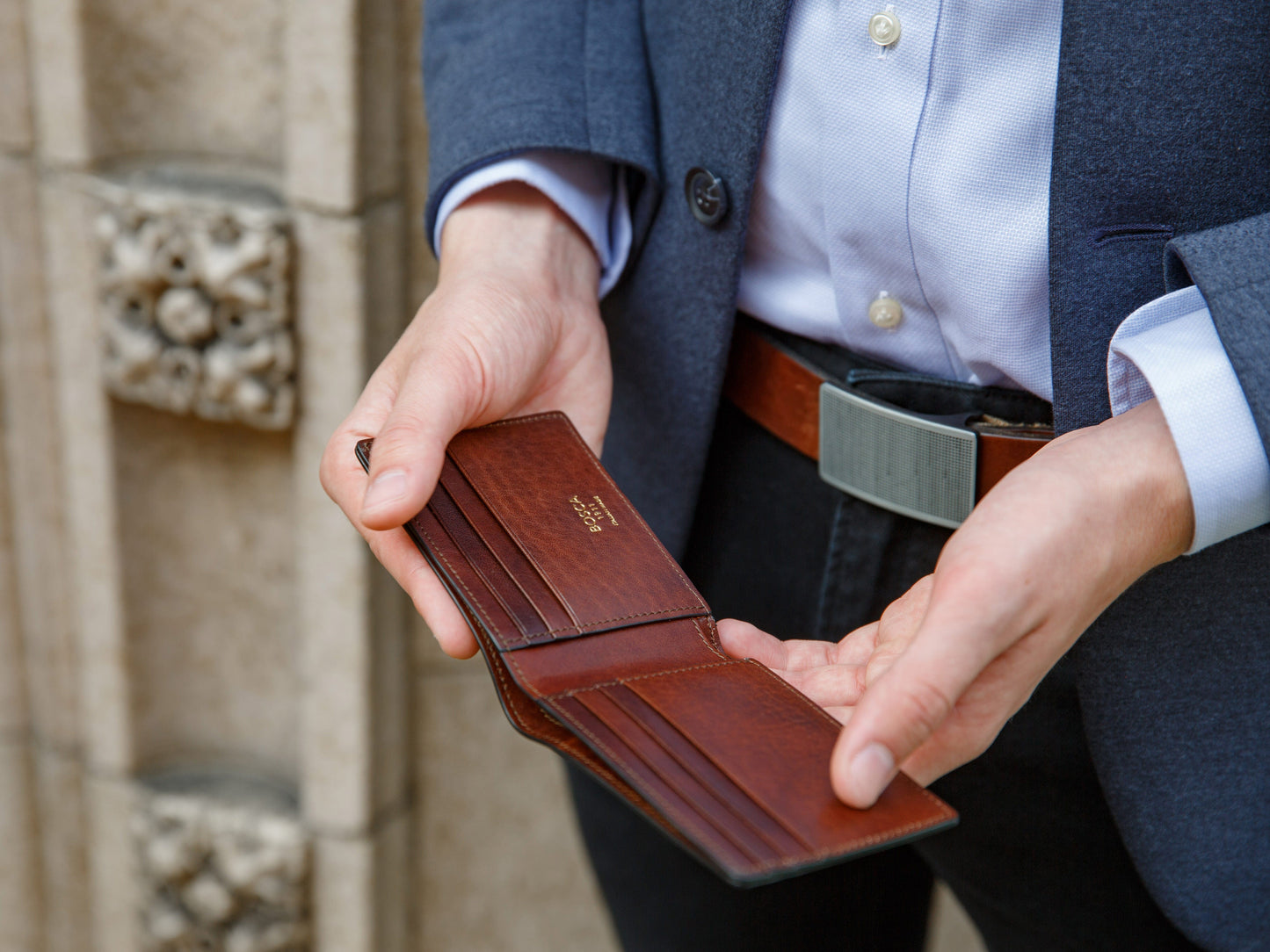 Bosca Dolce Italia Small Bifold Wallet Amber