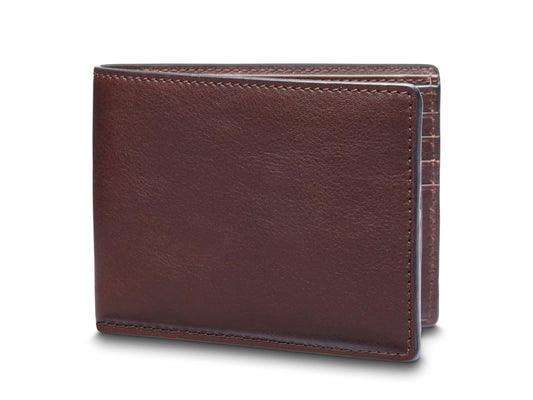 Bosca Navayo Slim 10 Pocket Flip I.D. Bifold Dark Brown