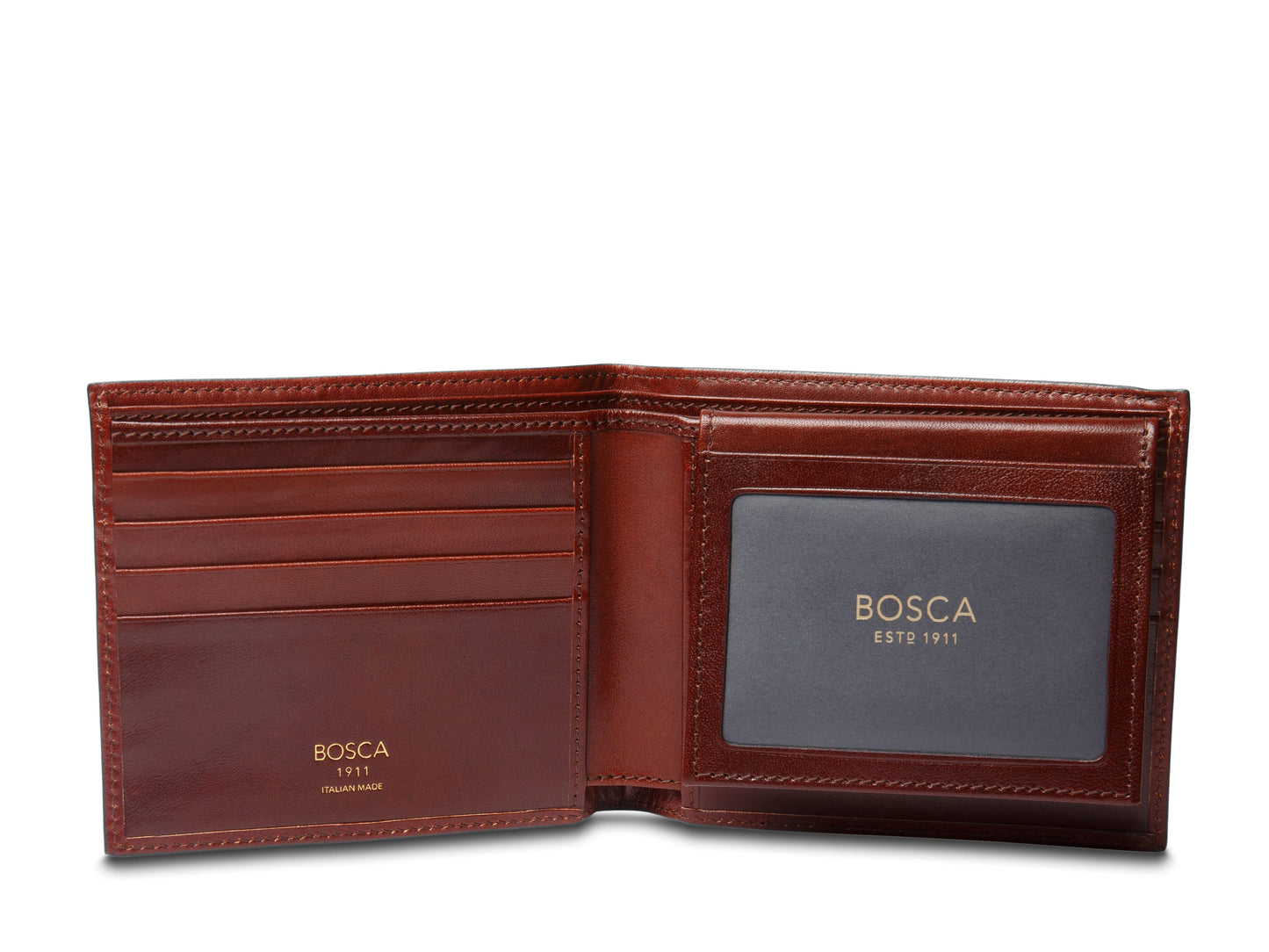 Bosca Old Leather Italia Euro Credit Wallet w/I.D. Passcase - RFID Black