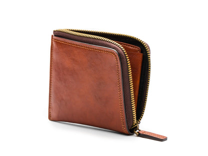 Bosca Euro Zip Wallet  Amber