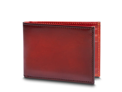 Bosca Smoked Old Leather Small Bifold Wallet Smoked Red