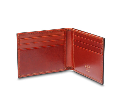 Bosca Smoked Old Leather Small Bifold Wallet Smoked Red