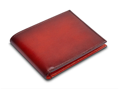 Bosca Smoked Old Leather Small Bifold Wallet Smoked Red