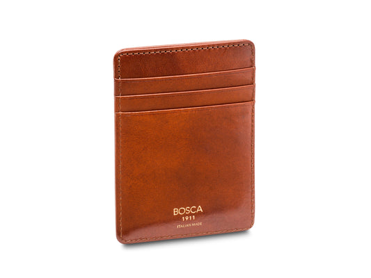 Bosca Old Leather Italia Front Pocket Wallet Amber