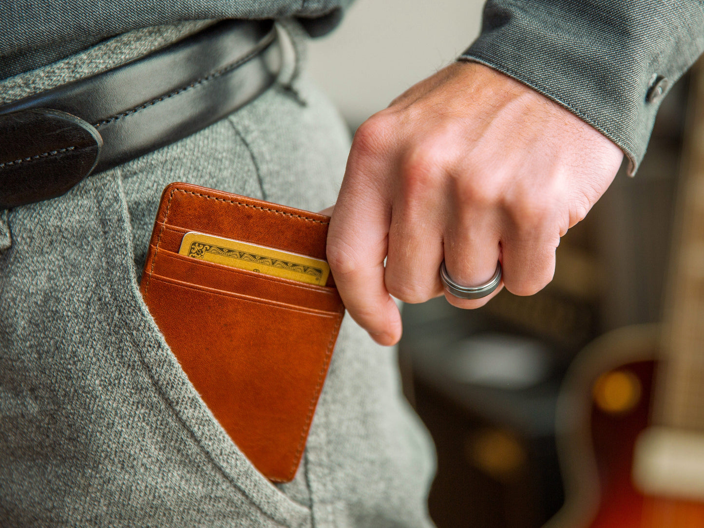 Bosca Old Leather Italia Front Pocket Wallet Amber