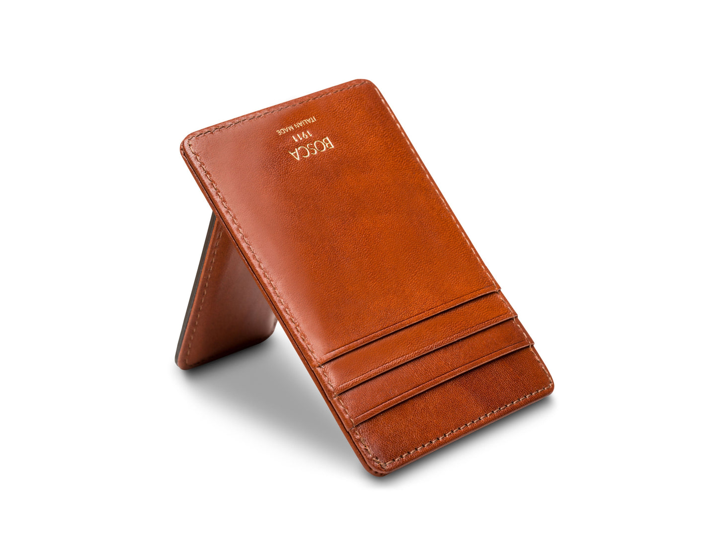 Bosca Old Leather Italia Front Pocket Wallet Amber