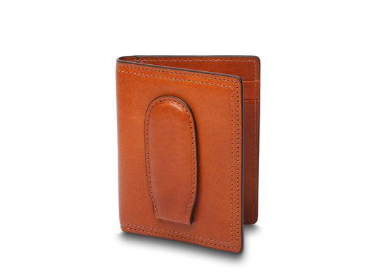 Bosca Italia Deluxe Front Pocket Money Clip Wallet Amber