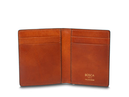 Bosca Italia Deluxe Front Pocket Money Clip Wallet Amber