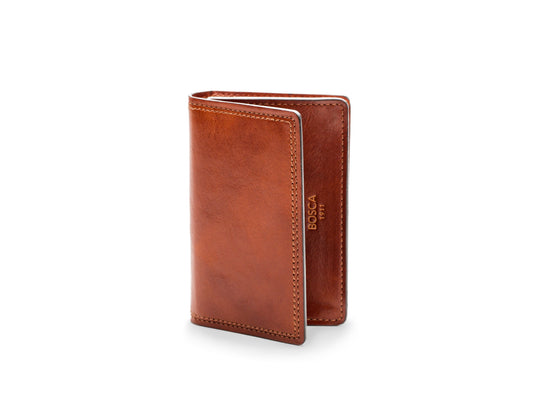 Bosca Dolce Full Gusset, 2 pkt Card Case W/ I.D. Dark Brown