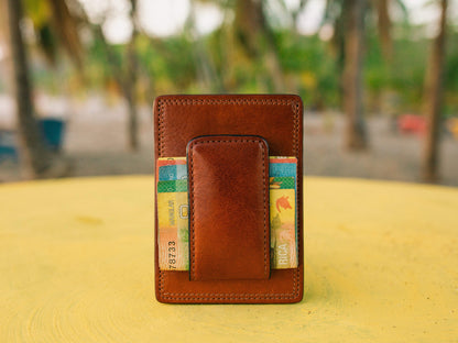Bosca Dolce Italia Front Pocket Wallet Amber