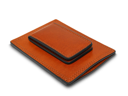 Bosca Dolce Italia Front Pocket Wallet Amber