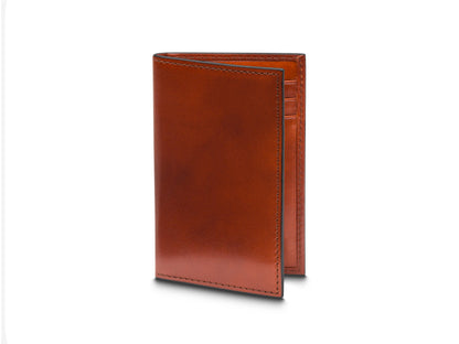 Bosca Italia Old Leather Vertical Card Case Amber