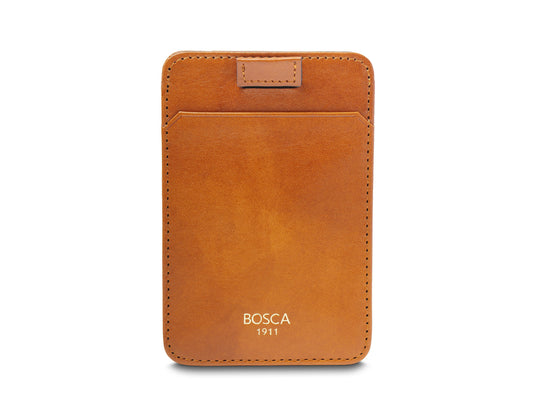 Bosca Old Leather Pull Tab Card Case Saddle