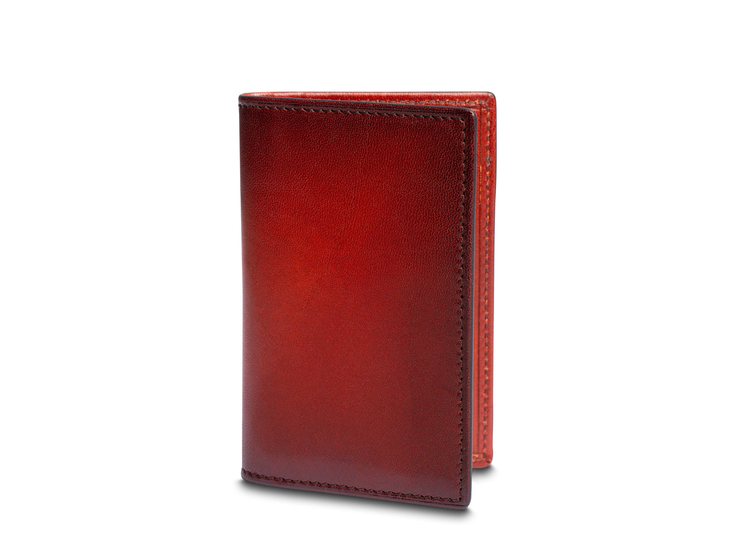 Bosca Smoked Old Leather Calling Card Case Smoked Red