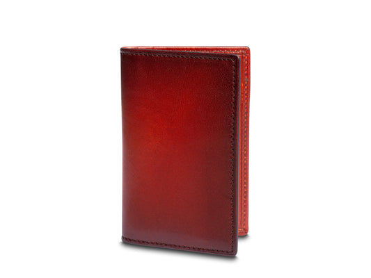 Bosca Smoked Old Leather Calling Card Case Smoked Red