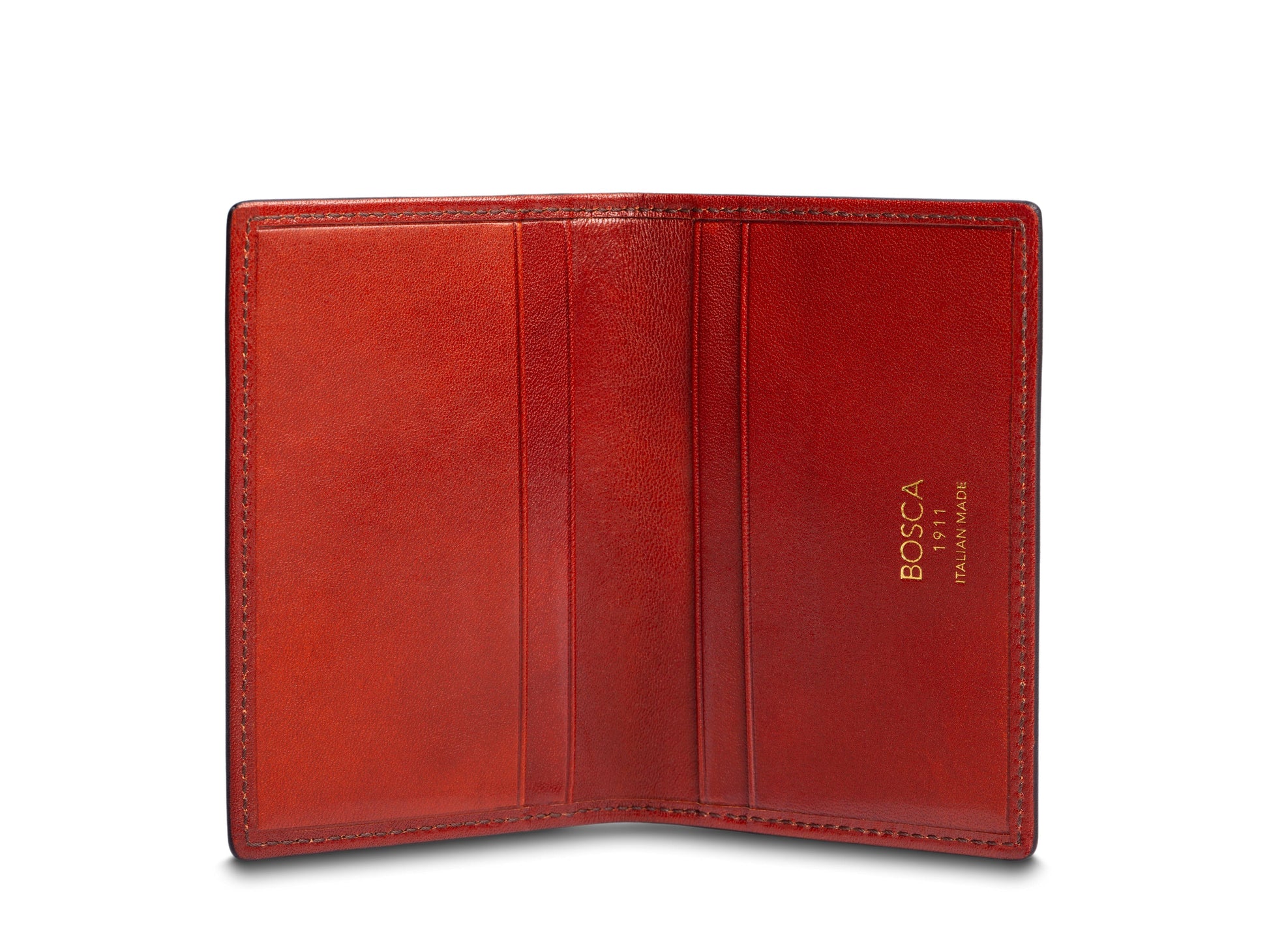 Bosca Smoked Old Leather Calling Card Case Smoked Red