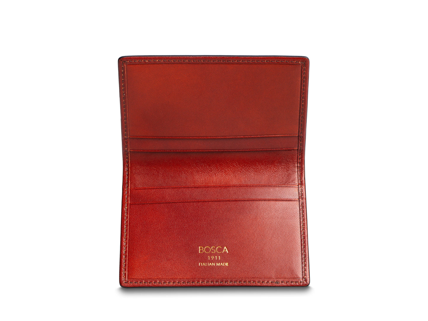Bosca Smoked Old Leather Calling Card Case Smoked Red