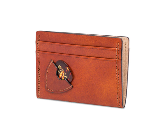 Bosca Dolce Weekend Wallet with Guitar Pick Pocket Amber