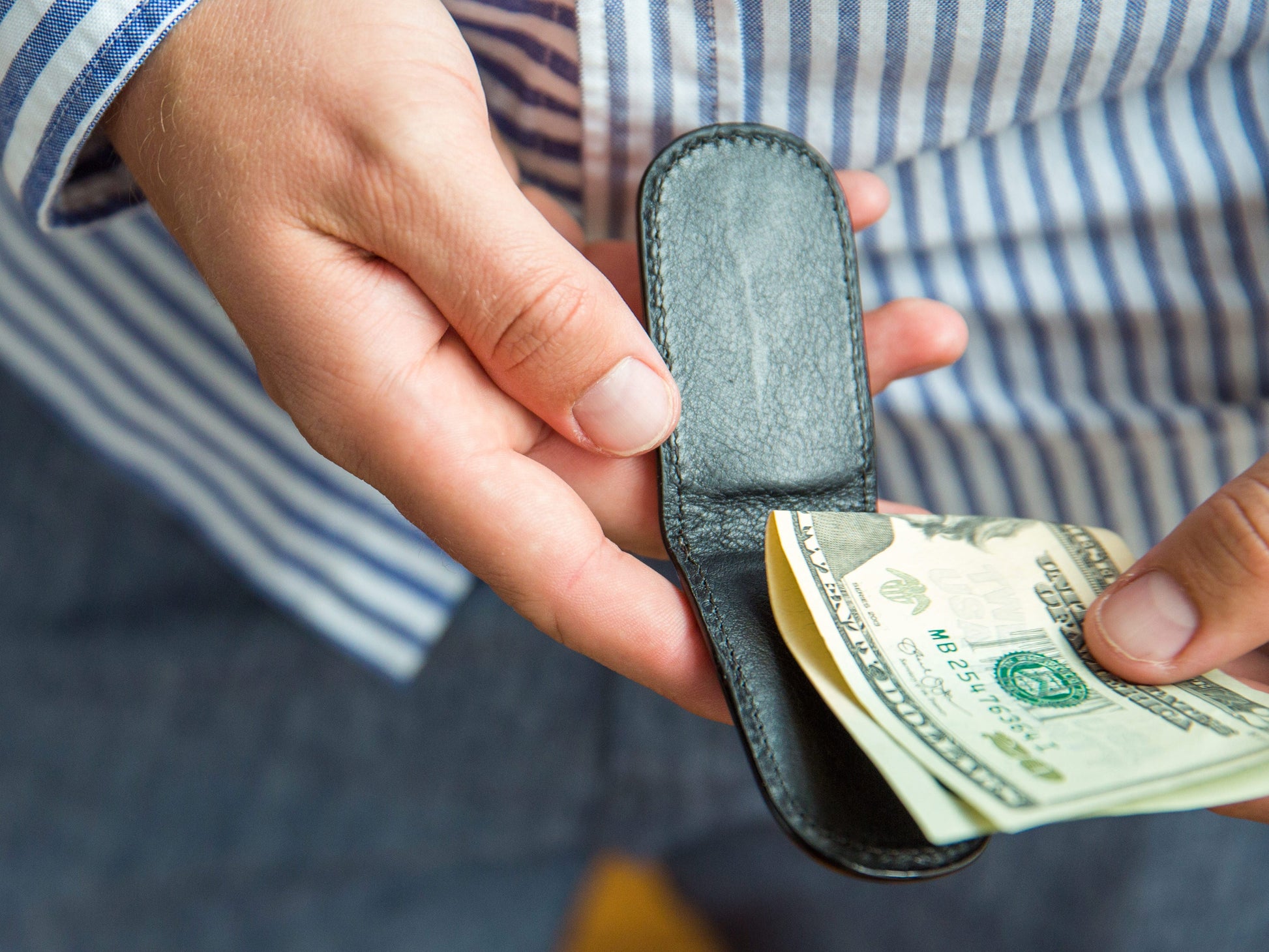 Bosca Nappa Vitello Magnetic Money Clip Black