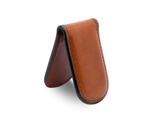 Bosca Old Leather Magnetic Money Clip Cognac