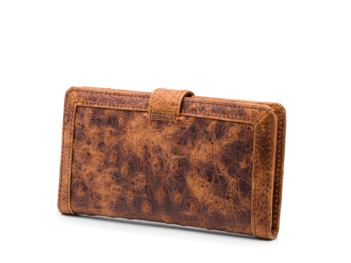 Bosca Ostrich Print Slim Credit Case Ostrich