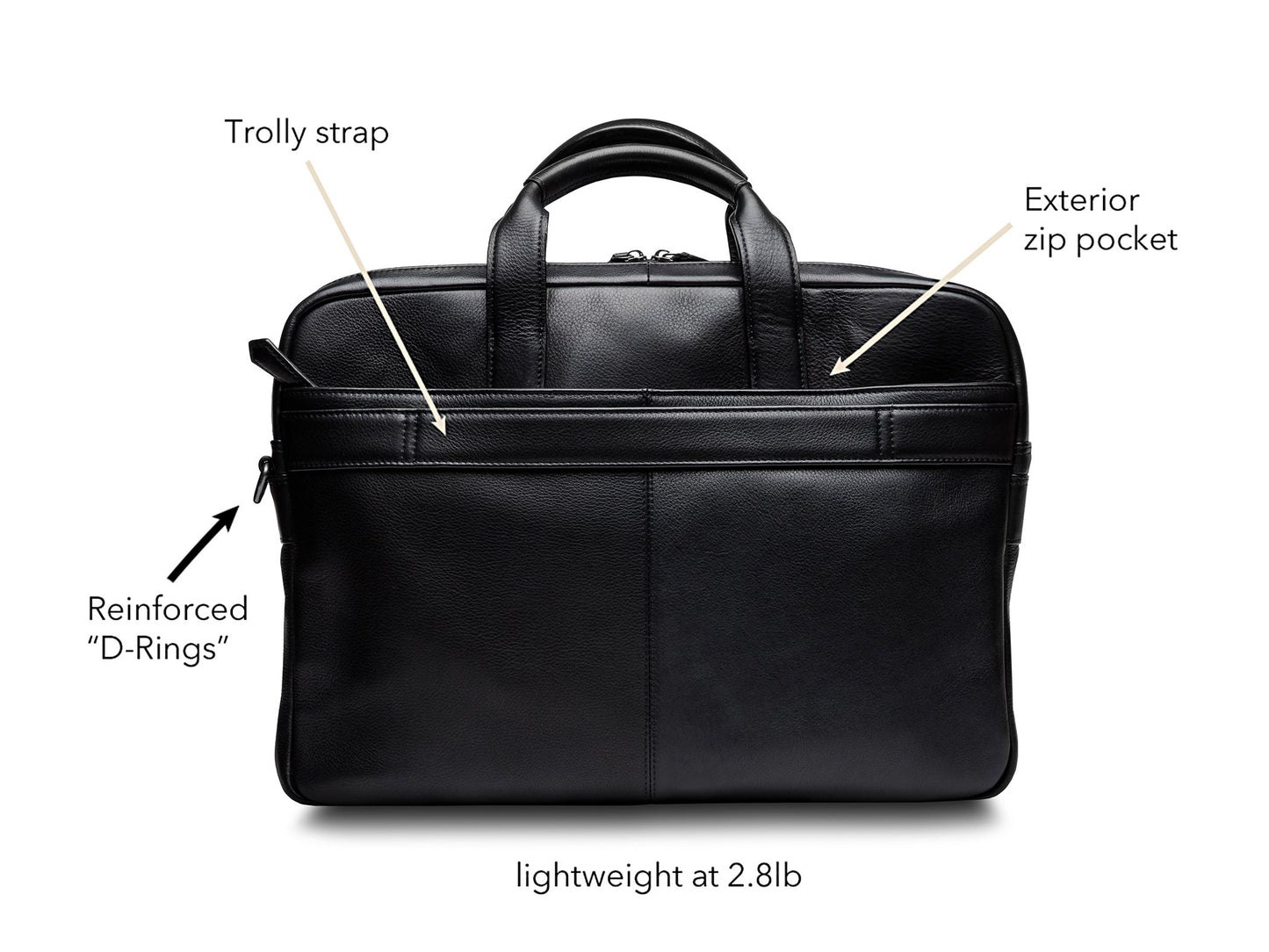 Bosca Nappa Soft Double Zip Brief Bag Black